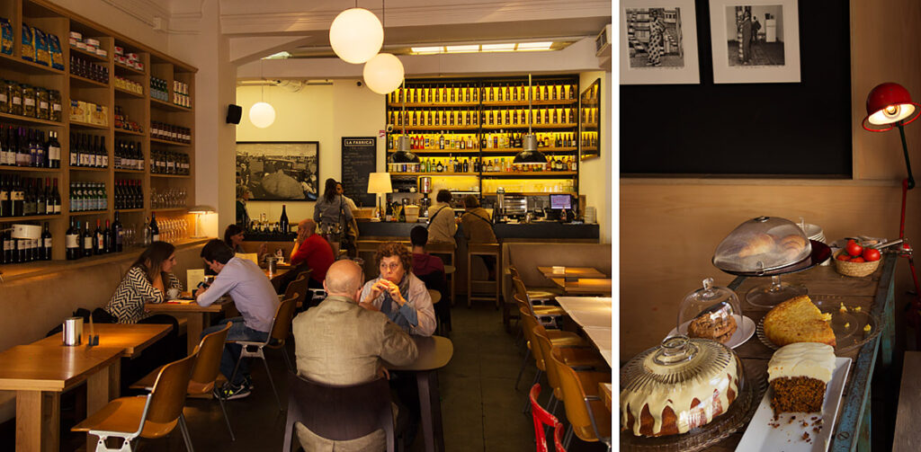 The café and restaurant at La Fábrica in Madrid