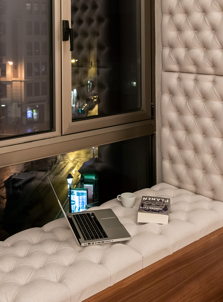 The windowsill seating area is a lovely feature of the Ercilla Hotel.