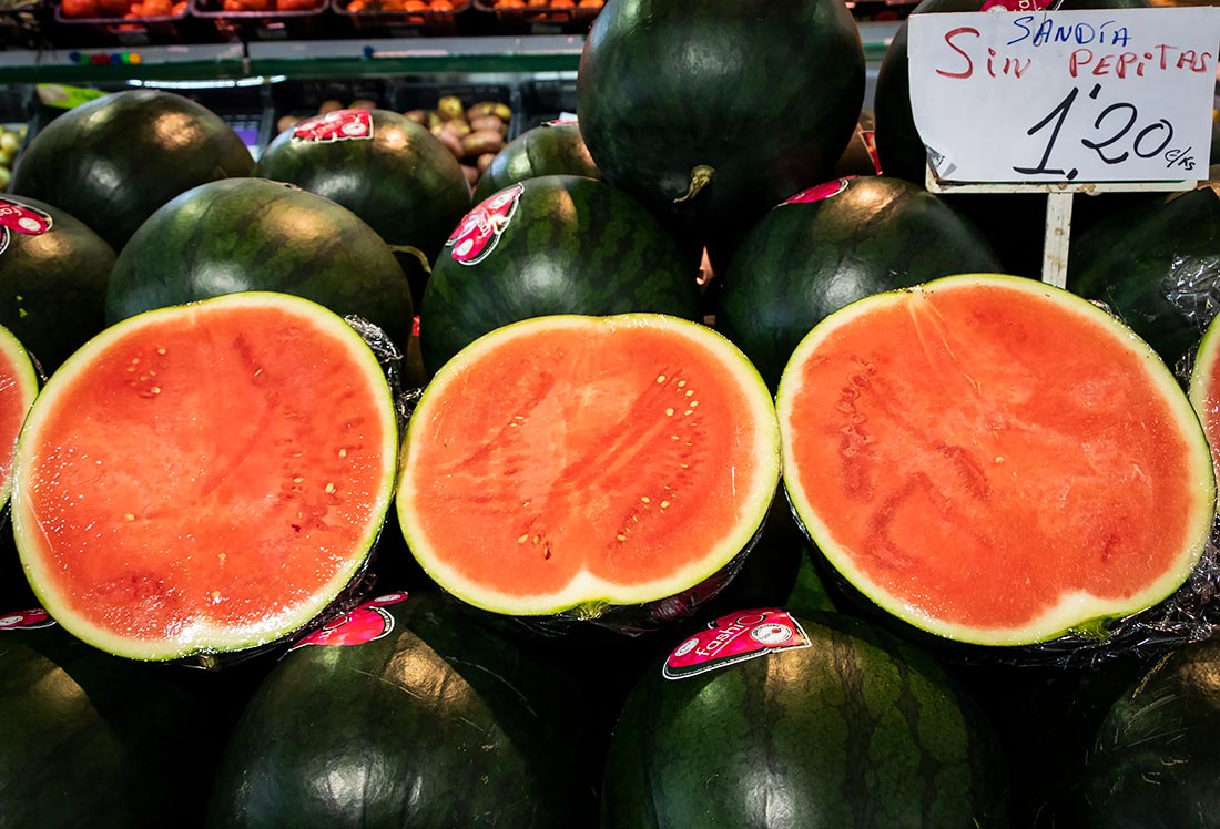 There's plenty of local fruits and vegetables at the Almería food market.