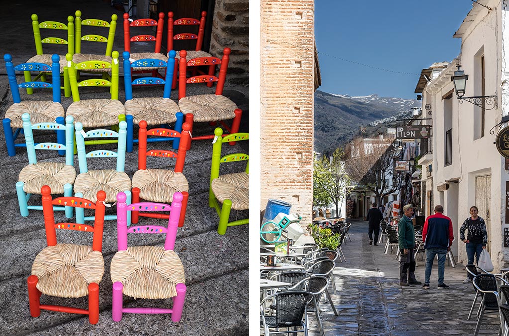 Håndlavede fletstole sælges overalt i de små landsbyer i Aplujarra.