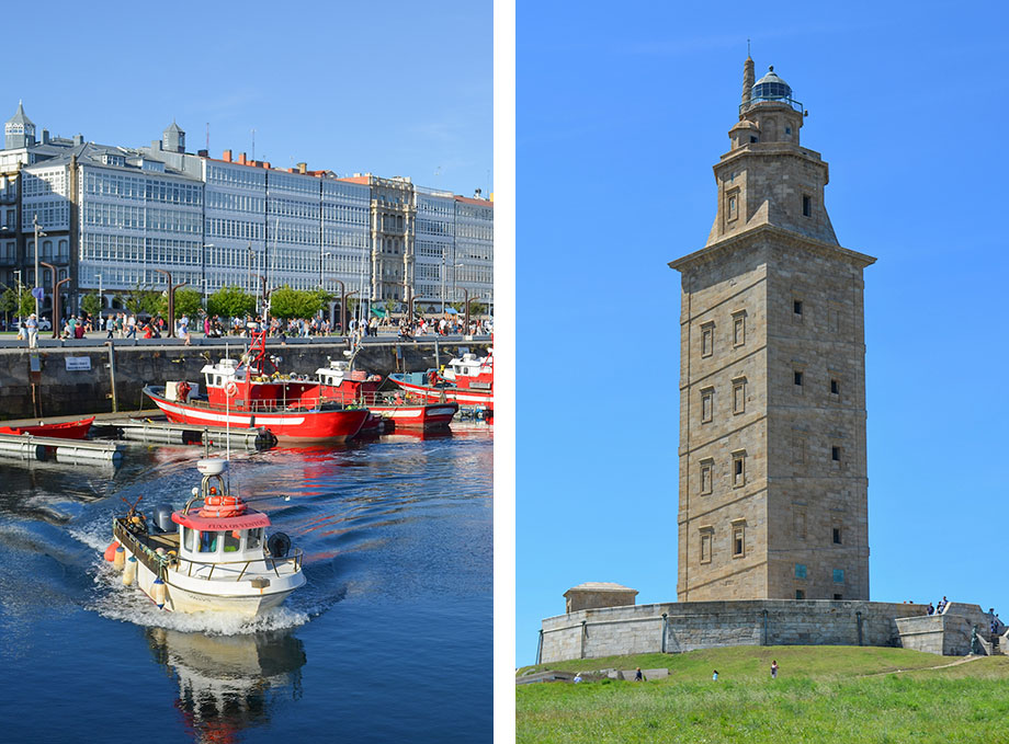 La Coruña I Galicien har en charmerende havn og et historisk fyrtårn