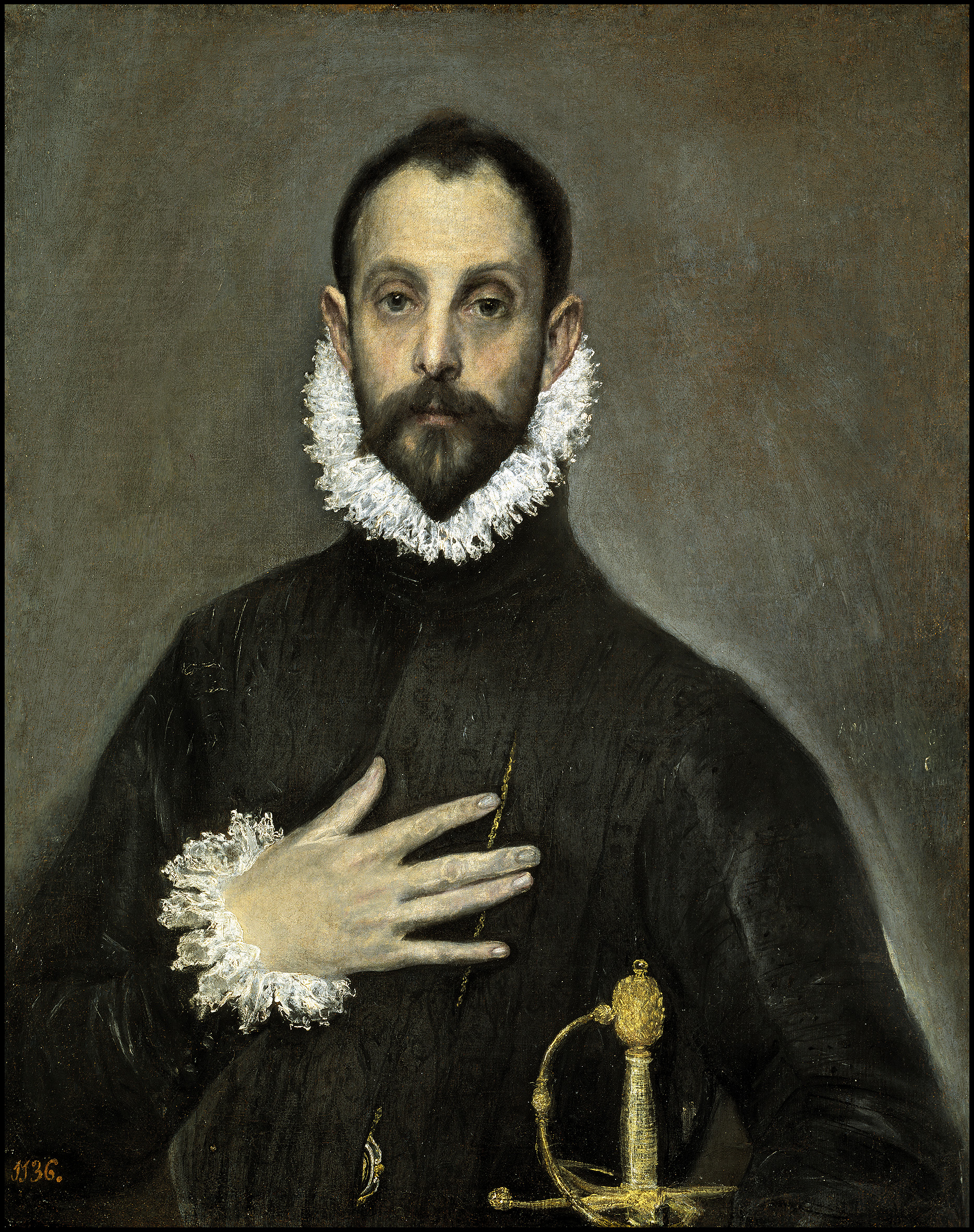 Adelsmand med sin hånd på sit bryst - El Greco - Prado-museet i Madrid. Foto: © Museo Nacional del Prado