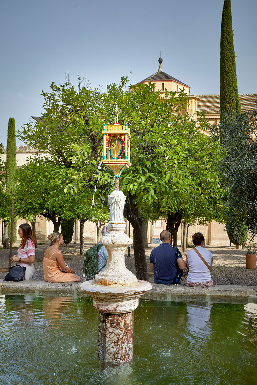 Patios de los Naranjas patio in La Mezquita in Cordoba with fountain 