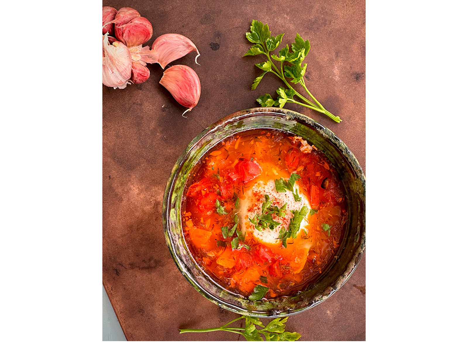 Spansk hvidløgssuppe - med porcheret æg